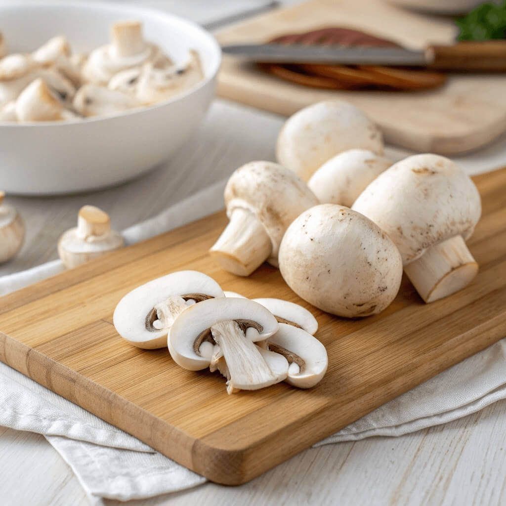 White Button Mushroom baby food from 6 months White Button Mushroom for babies - baby food and BLW preparation
