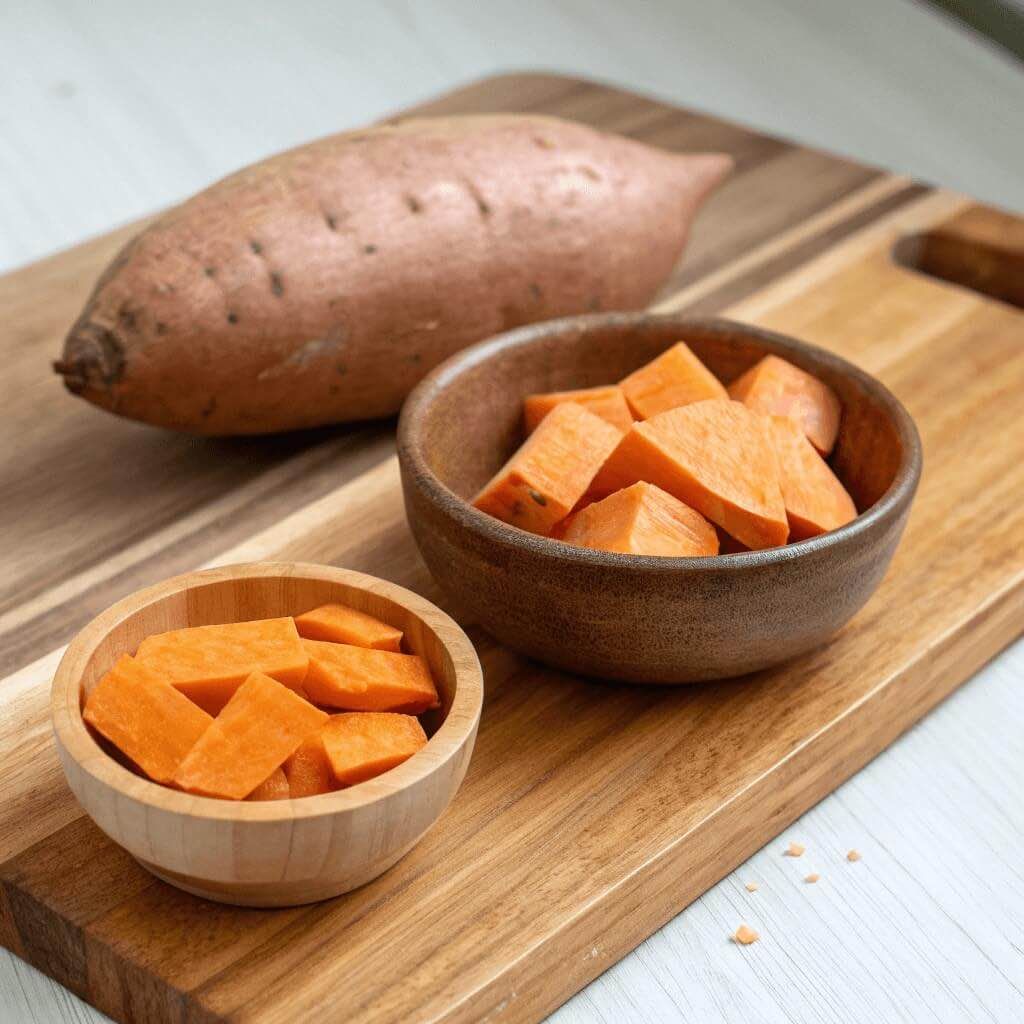 Sweet Potato baby food from 4 months Sweet Potato for babies - baby food and BLW preparation